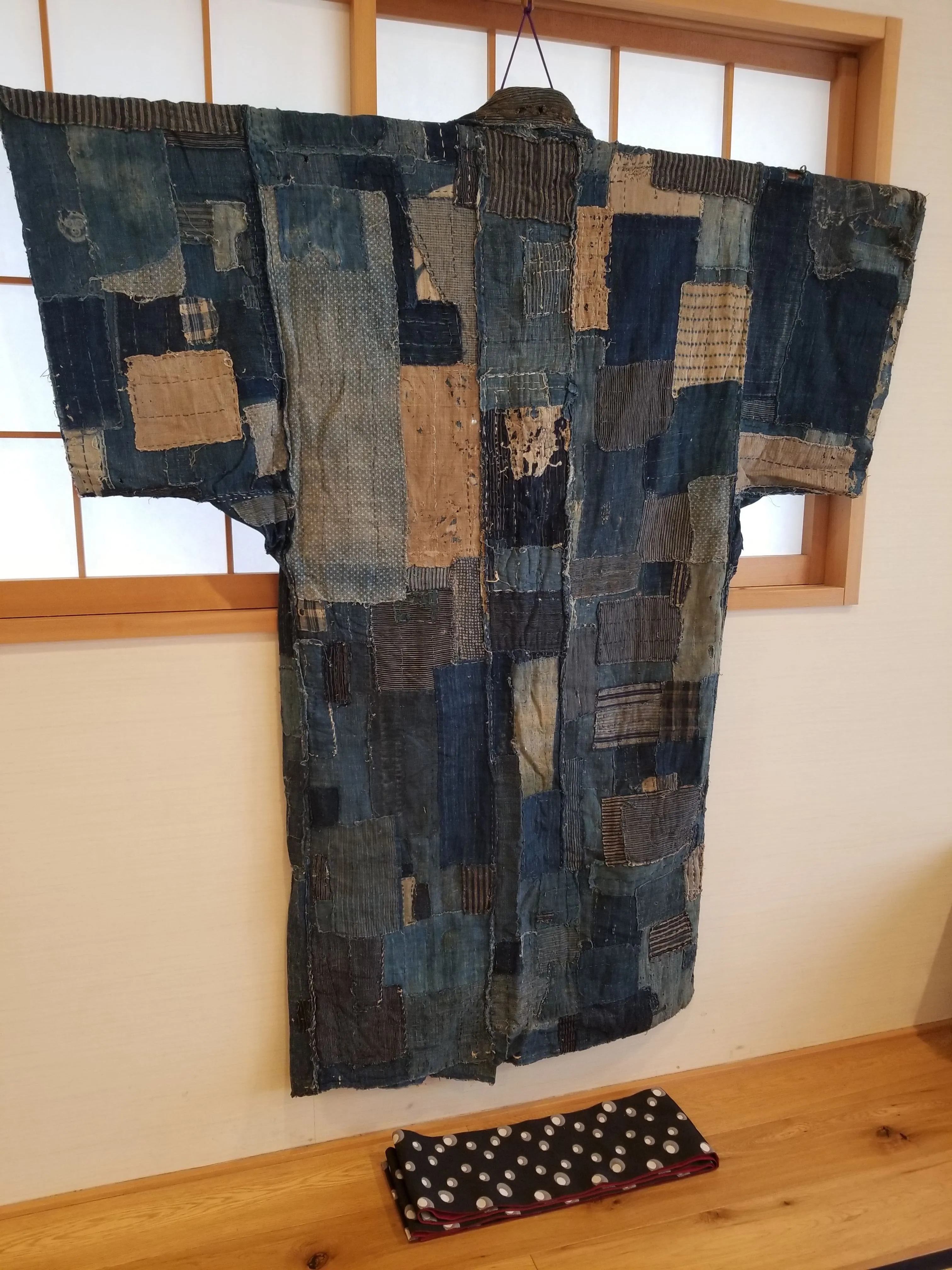 RARE Meiji Era (1900s) Indigo Boro Patchwork Yogi Bodoko Kimono