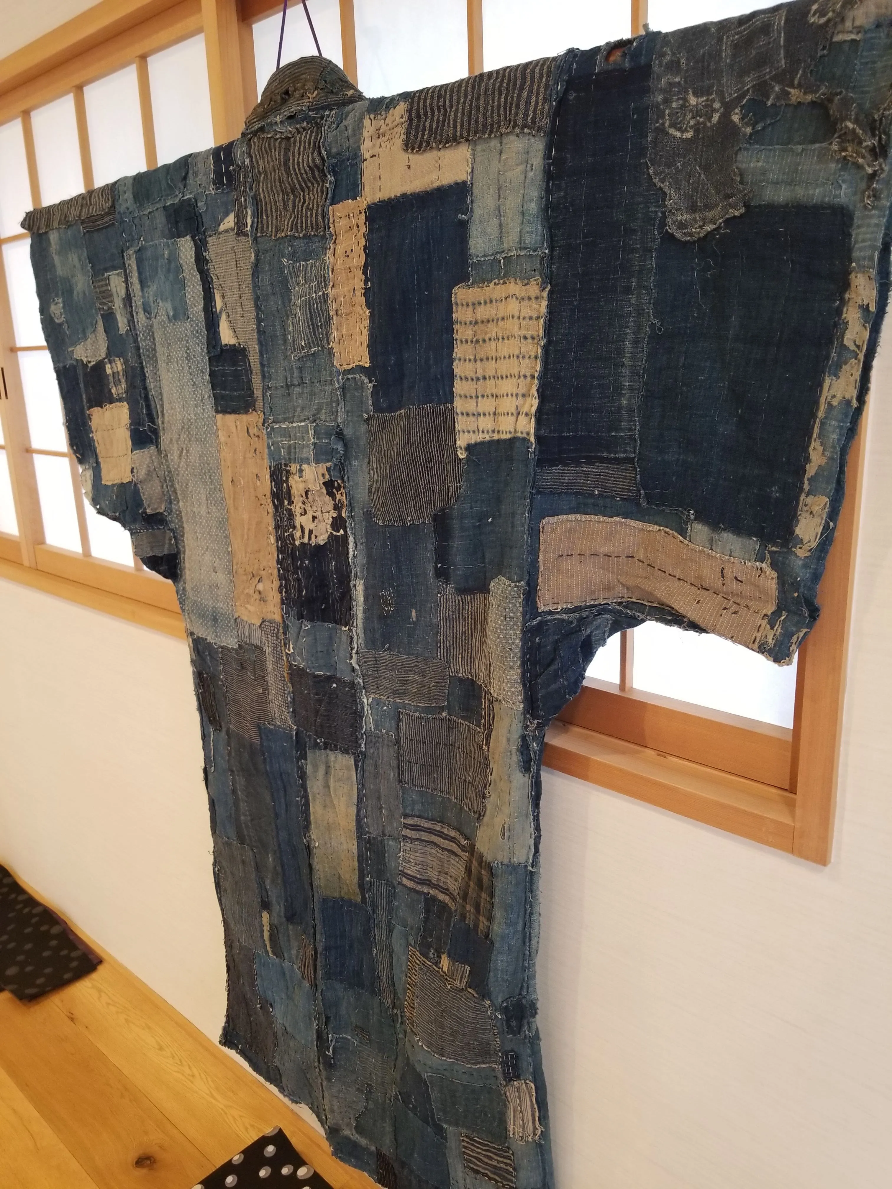 RARE Meiji Era (1900s) Indigo Boro Patchwork Yogi Bodoko Kimono