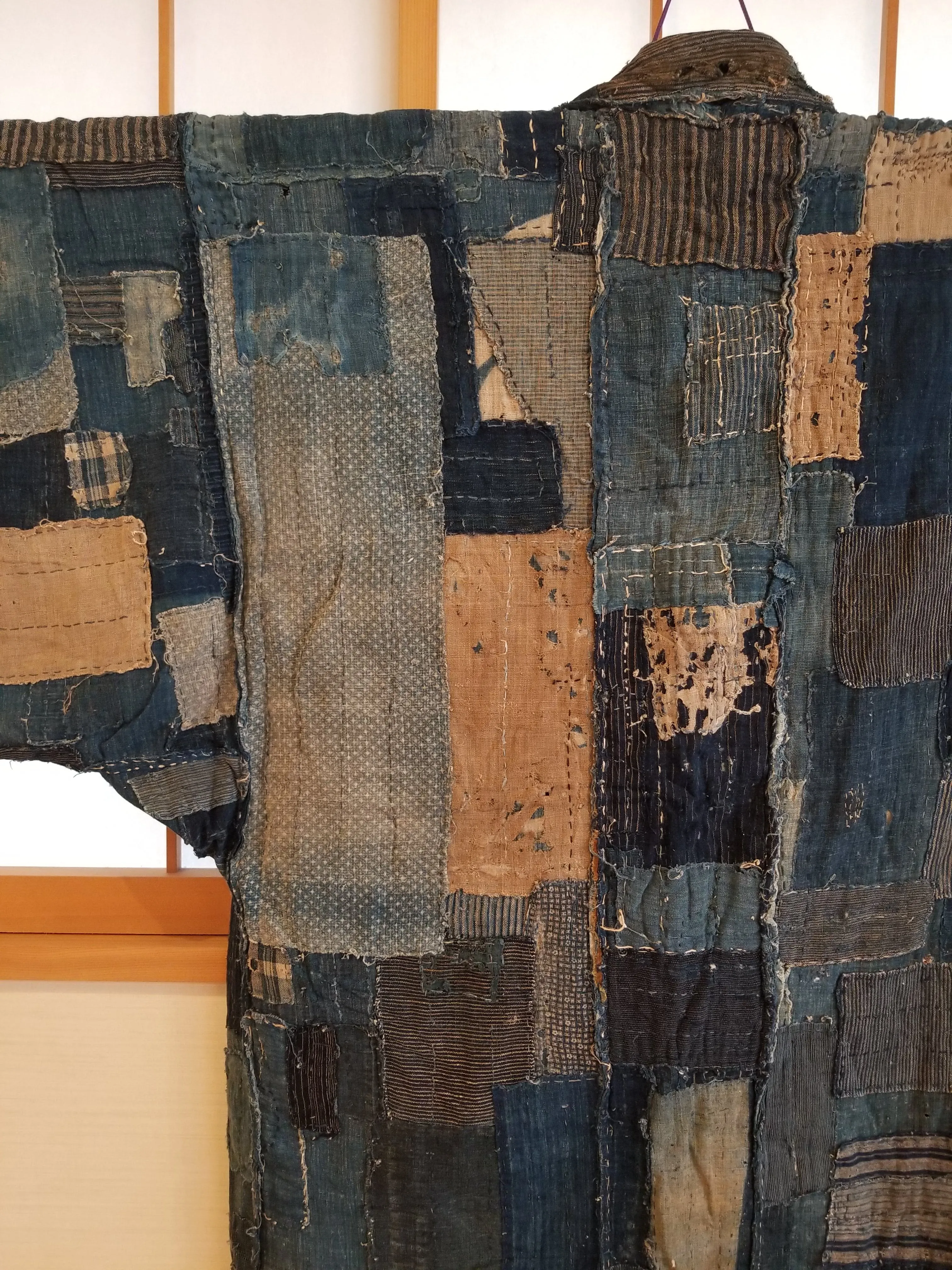 RARE Meiji Era (1900s) Indigo Boro Patchwork Yogi Bodoko Kimono