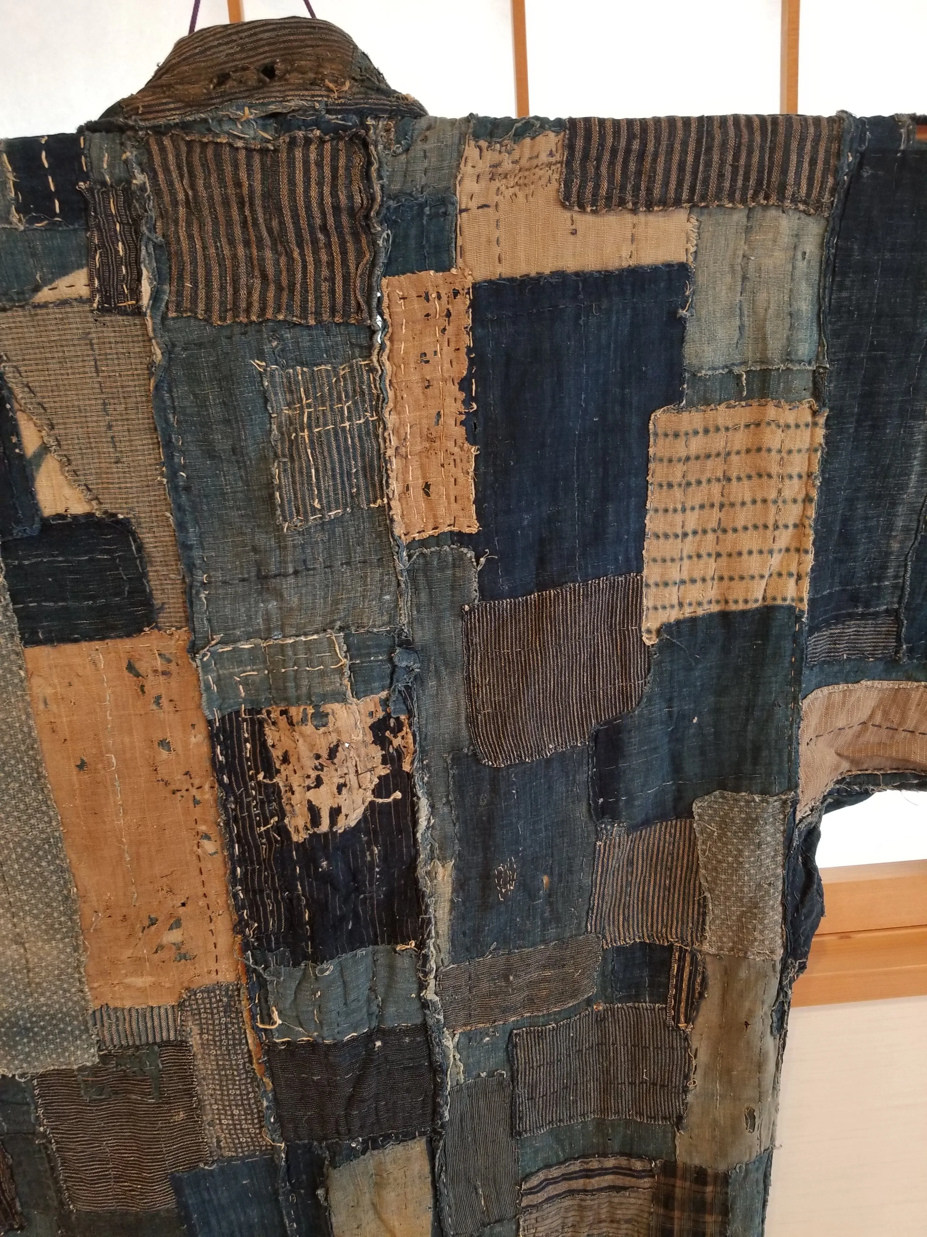 RARE Meiji Era (1900s) Indigo Boro Patchwork Yogi Bodoko Kimono