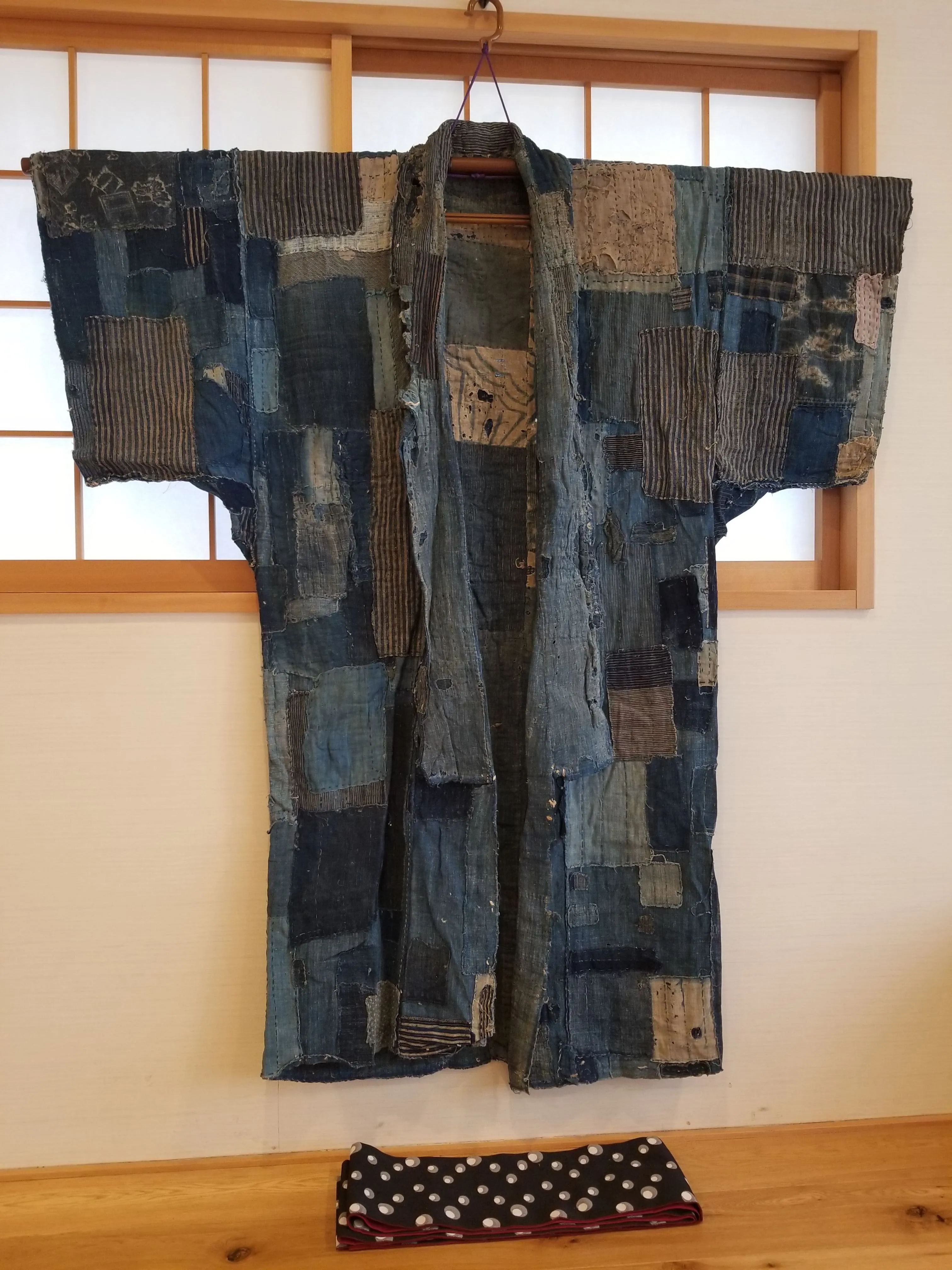 RARE Meiji Era (1900s) Indigo Boro Patchwork Yogi Bodoko Kimono