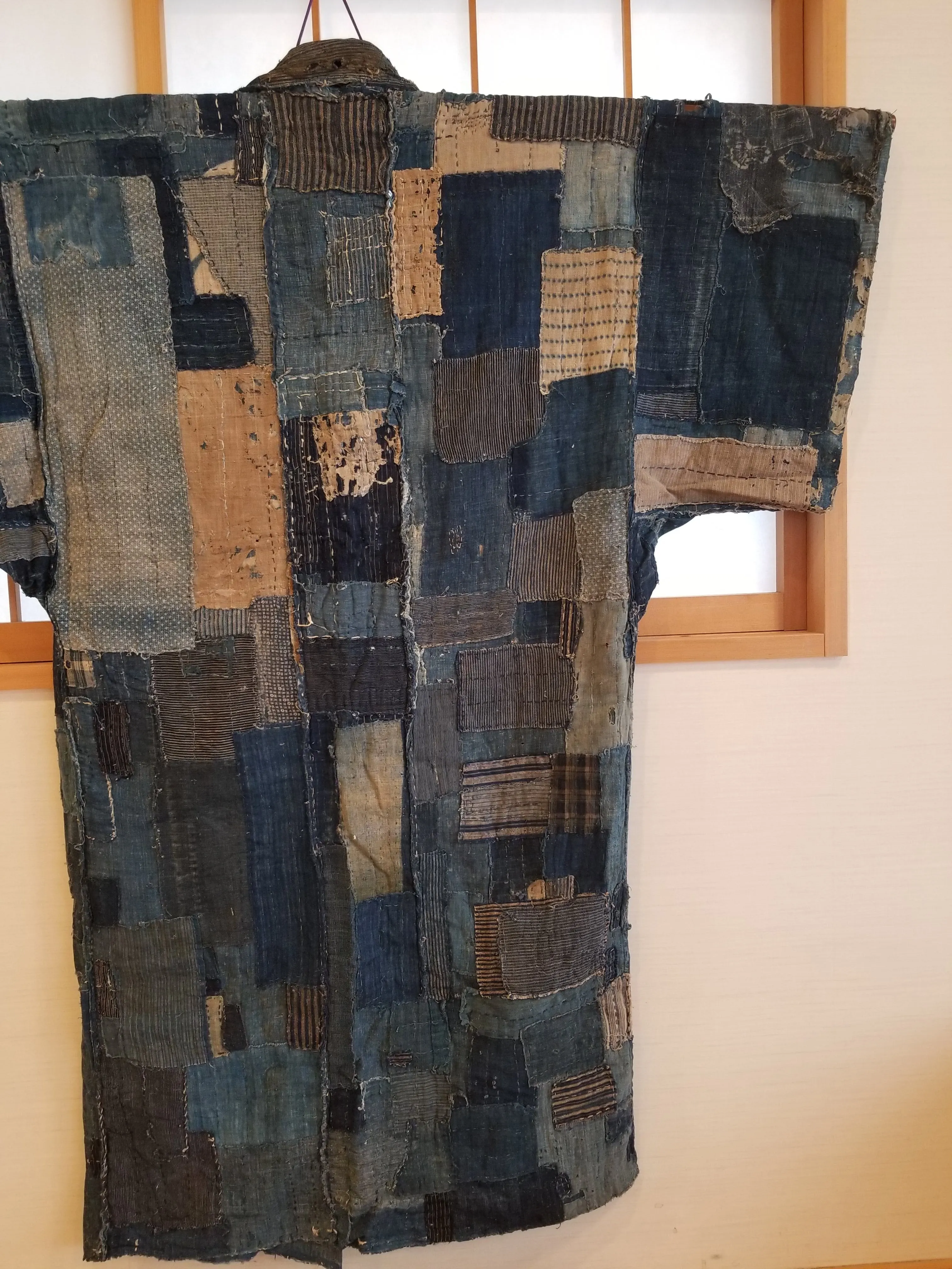 RARE Meiji Era (1900s) Indigo Boro Patchwork Yogi Bodoko Kimono