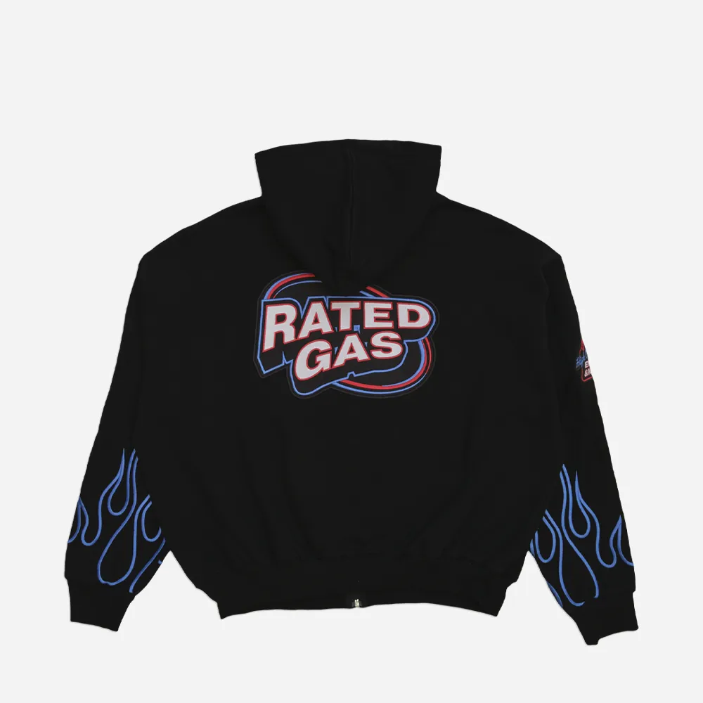 Rated Gas Zip Up Hoodie Black