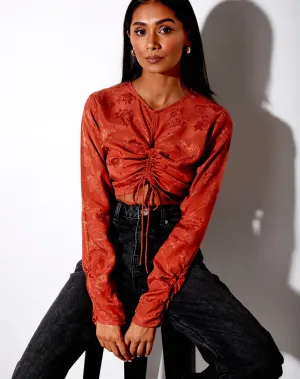 Rean Crop Top in Satin Rose Copper