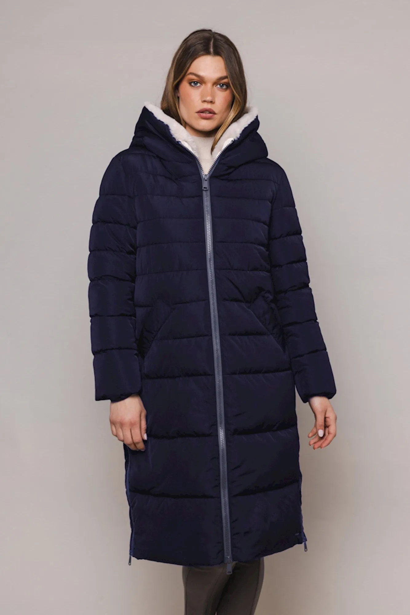 RINO & PELLE KEILAFUR PADDED COAT NAVY