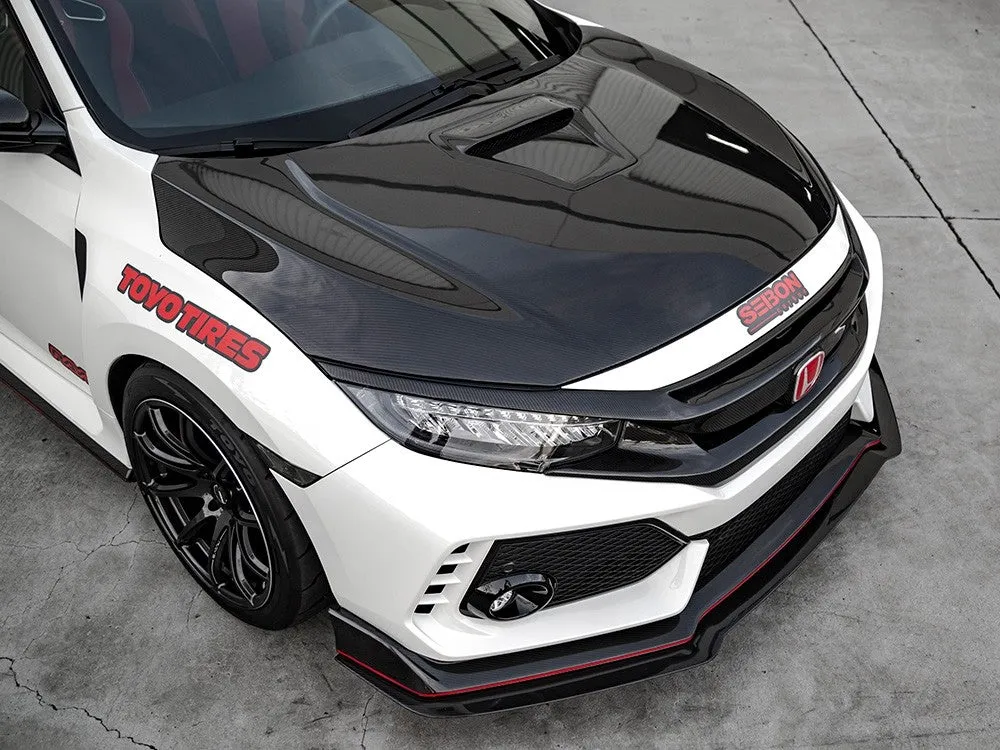 SEIBON Carbon Fiber Hood Honda Civic Type-R FK8 (2017-2021) OEM/CV/TS Vented Style