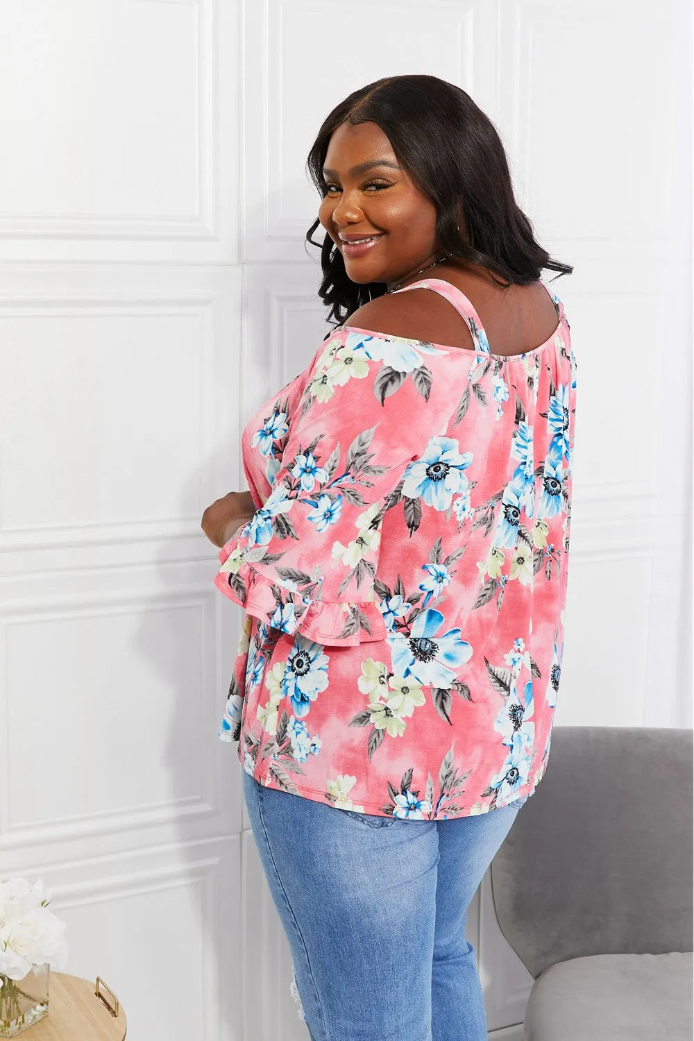 Sew In Love Fresh Take  Floral Cold-Shoulder Top