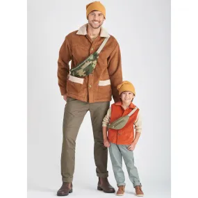 Simplicity Sewing Pattern S9694 BOYS' AND MEN'S JACKET, VEST, HAT AND CROSSBODY BAG