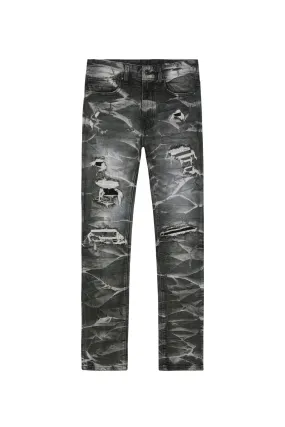 Smoke Rise Men's Lightning Effect Jeans