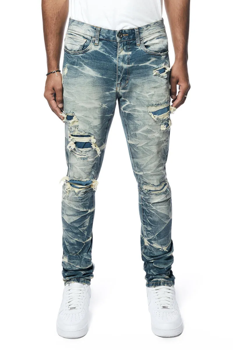 Smoke Rise Men's Lightning Effect Jeans