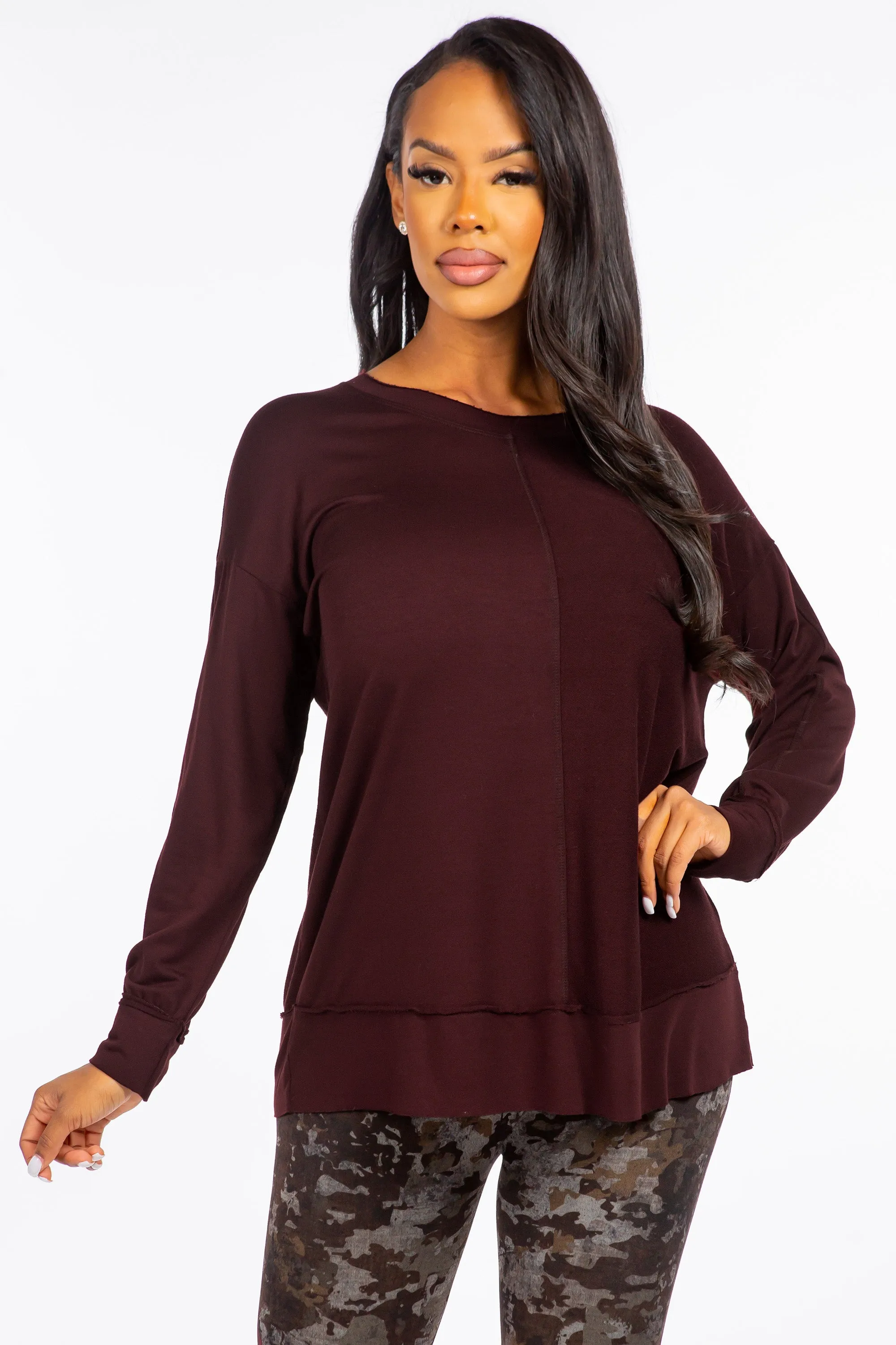 Split Paneled Pullover