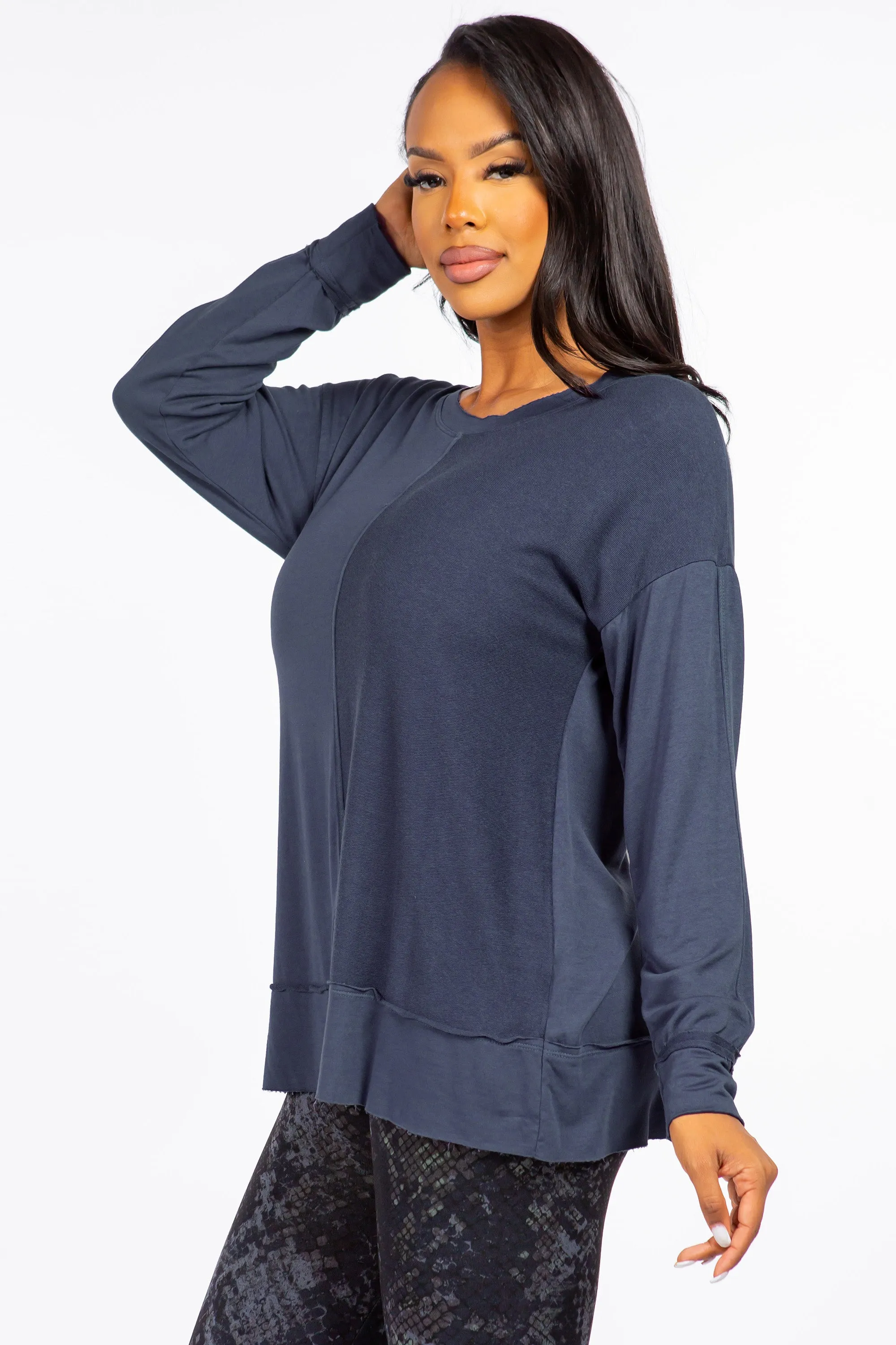 Split Paneled Pullover