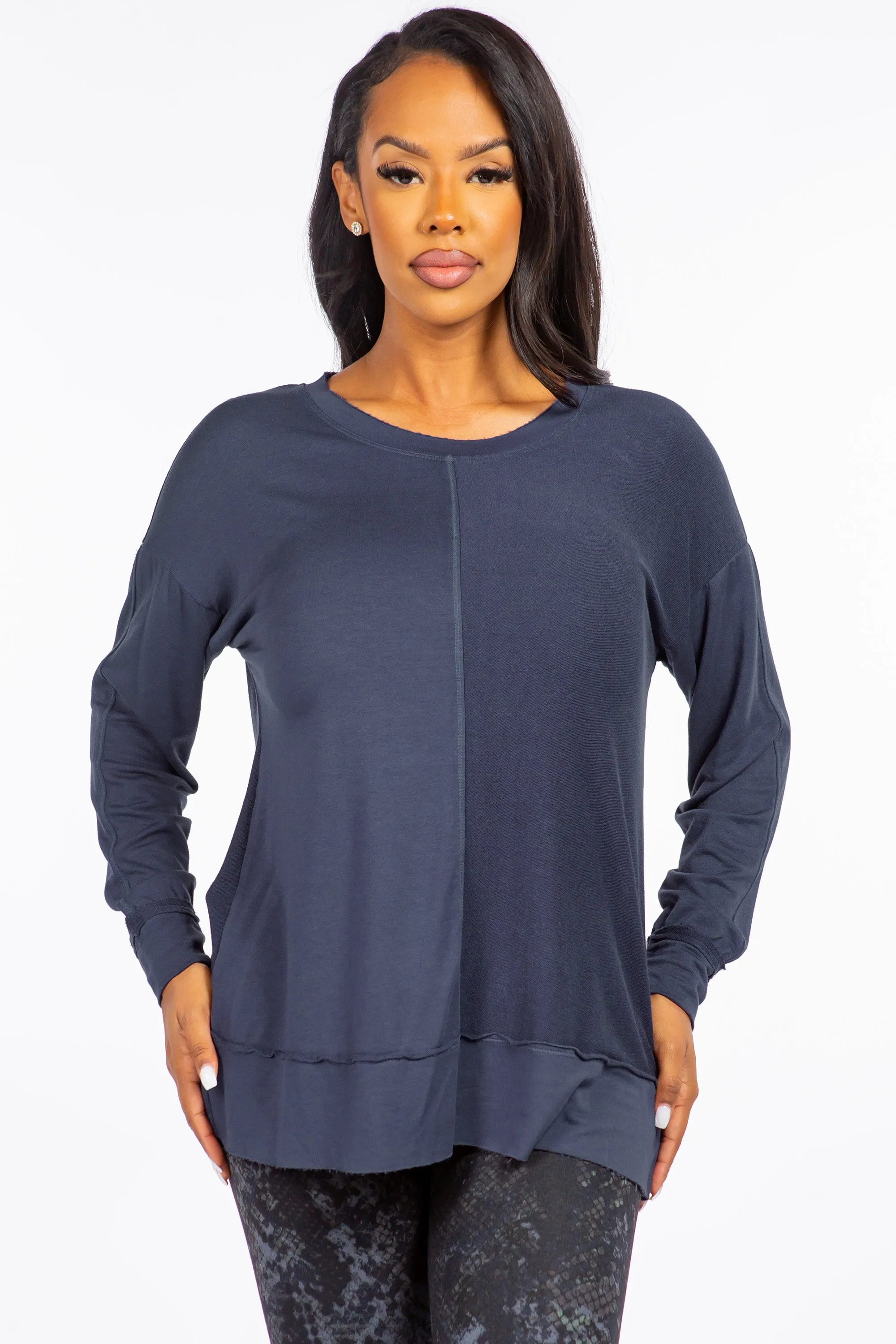 Split Paneled Pullover