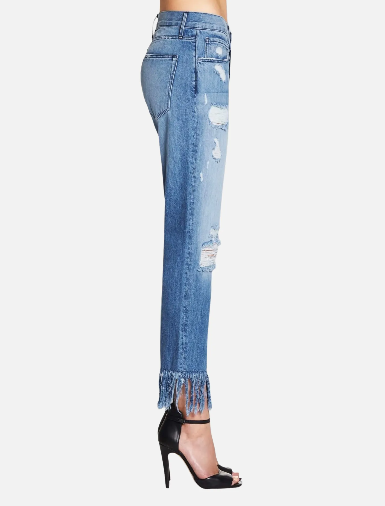 Straight Crop Fringe Jean