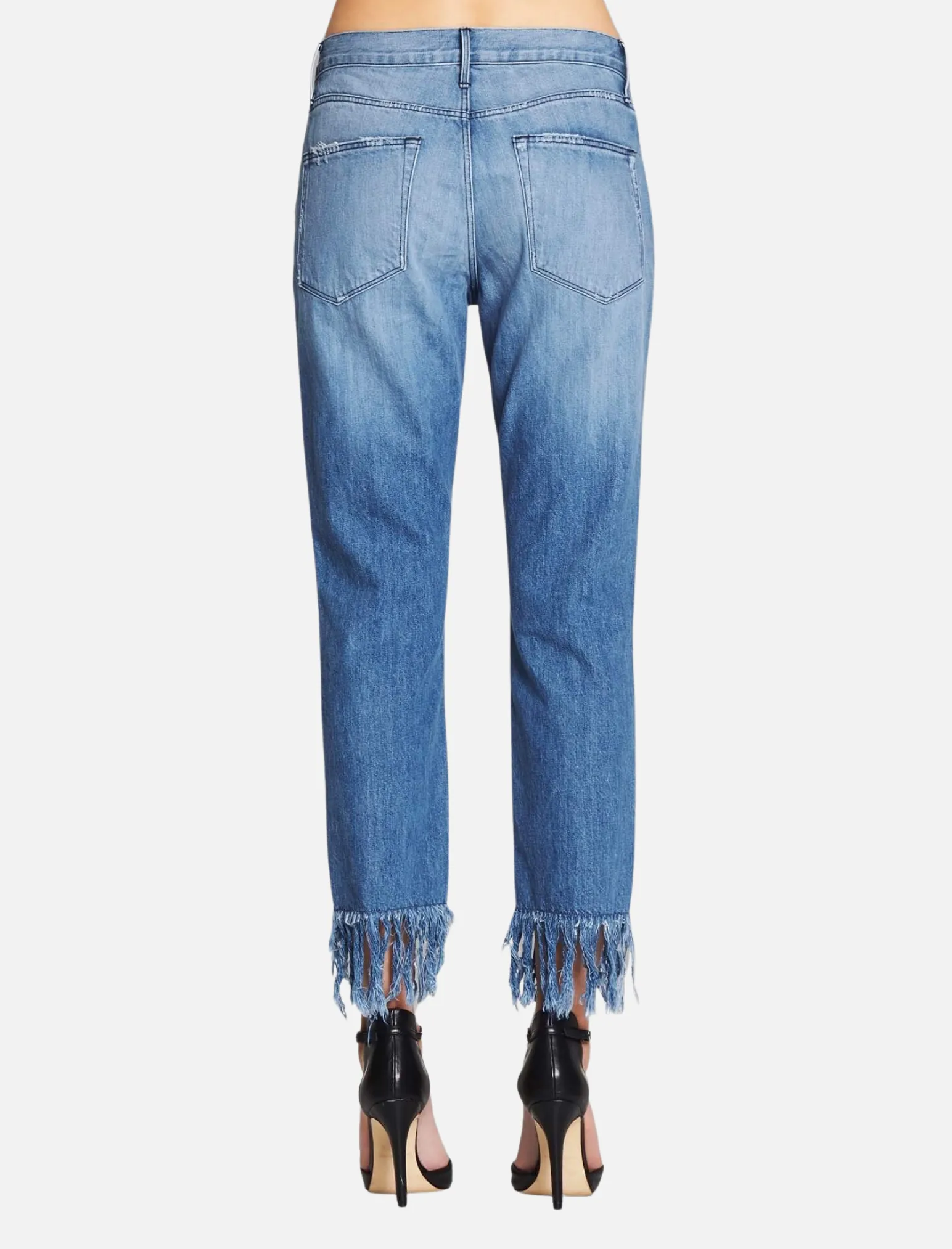 Straight Crop Fringe Jean