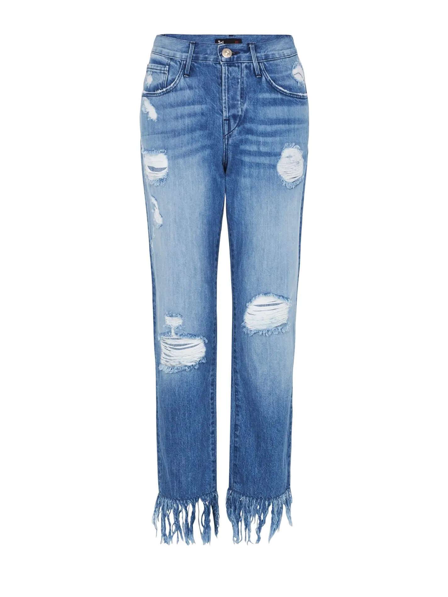 Straight Crop Fringe Jean