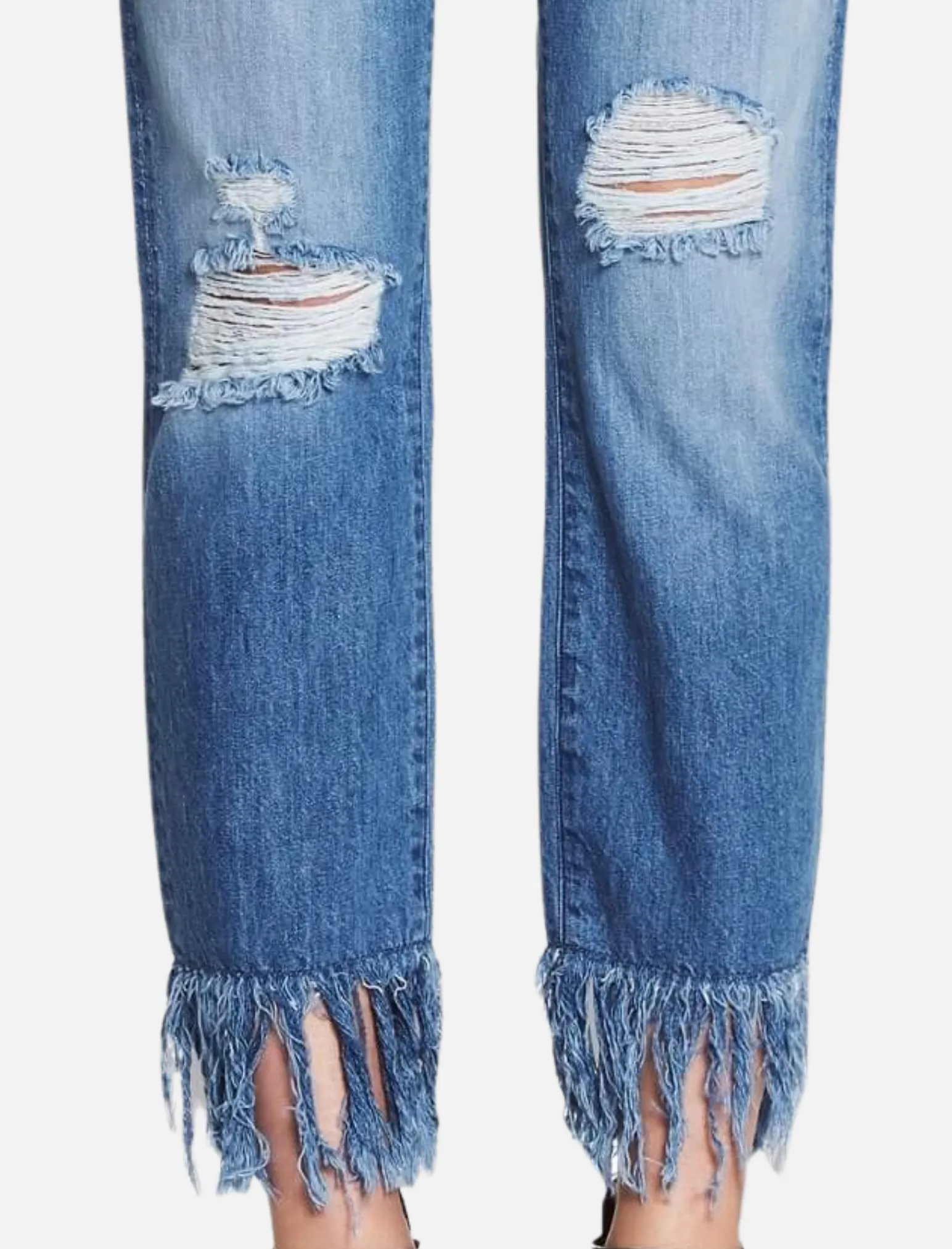 Straight Crop Fringe Jean