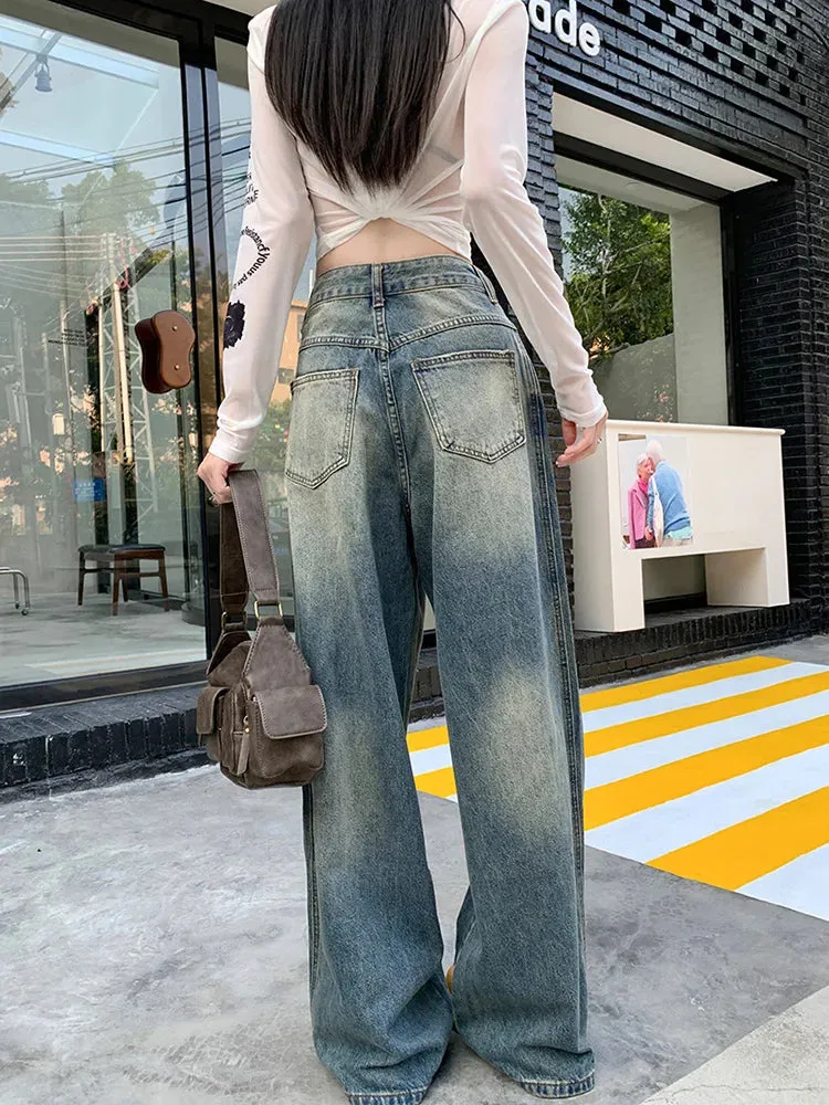 Streetwear Wide Leg Jeans with Belt