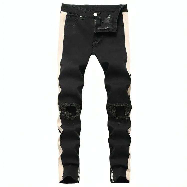 The Rally Distressed Biker Jeans - Multiple Colors