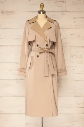 Truman | Beige Double Breasted Trench Coat