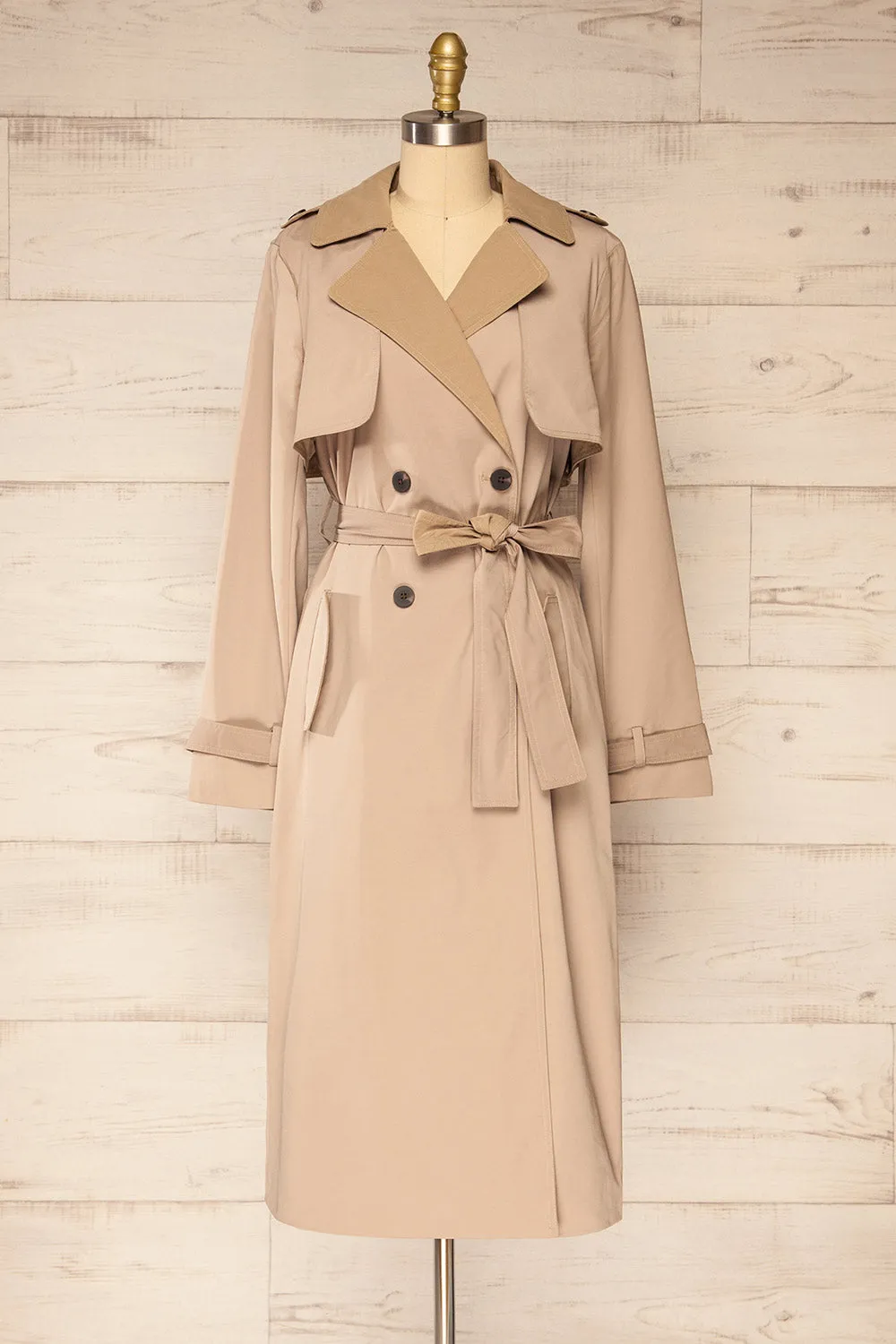 Truman | Beige Double Breasted Trench Coat