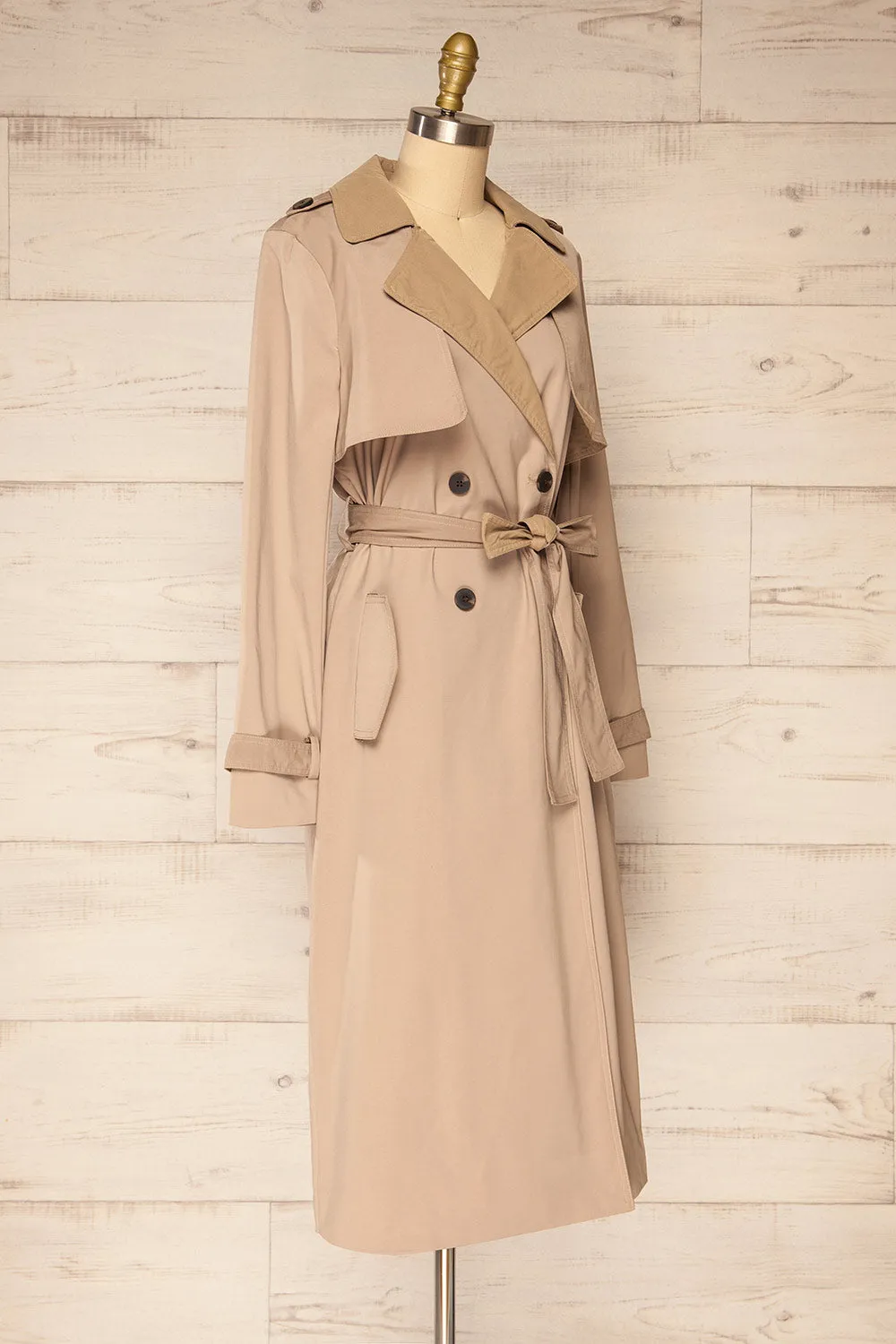 Truman | Beige Double Breasted Trench Coat