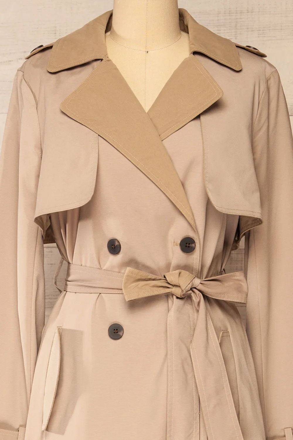 Truman | Beige Double Breasted Trench Coat