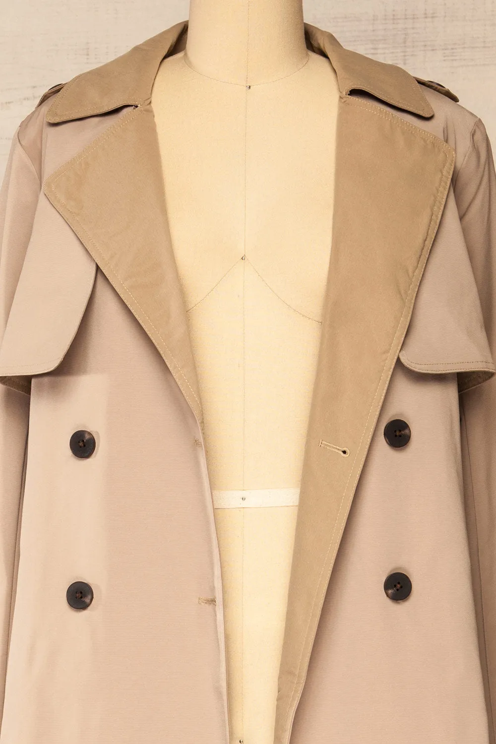 Truman | Beige Double Breasted Trench Coat