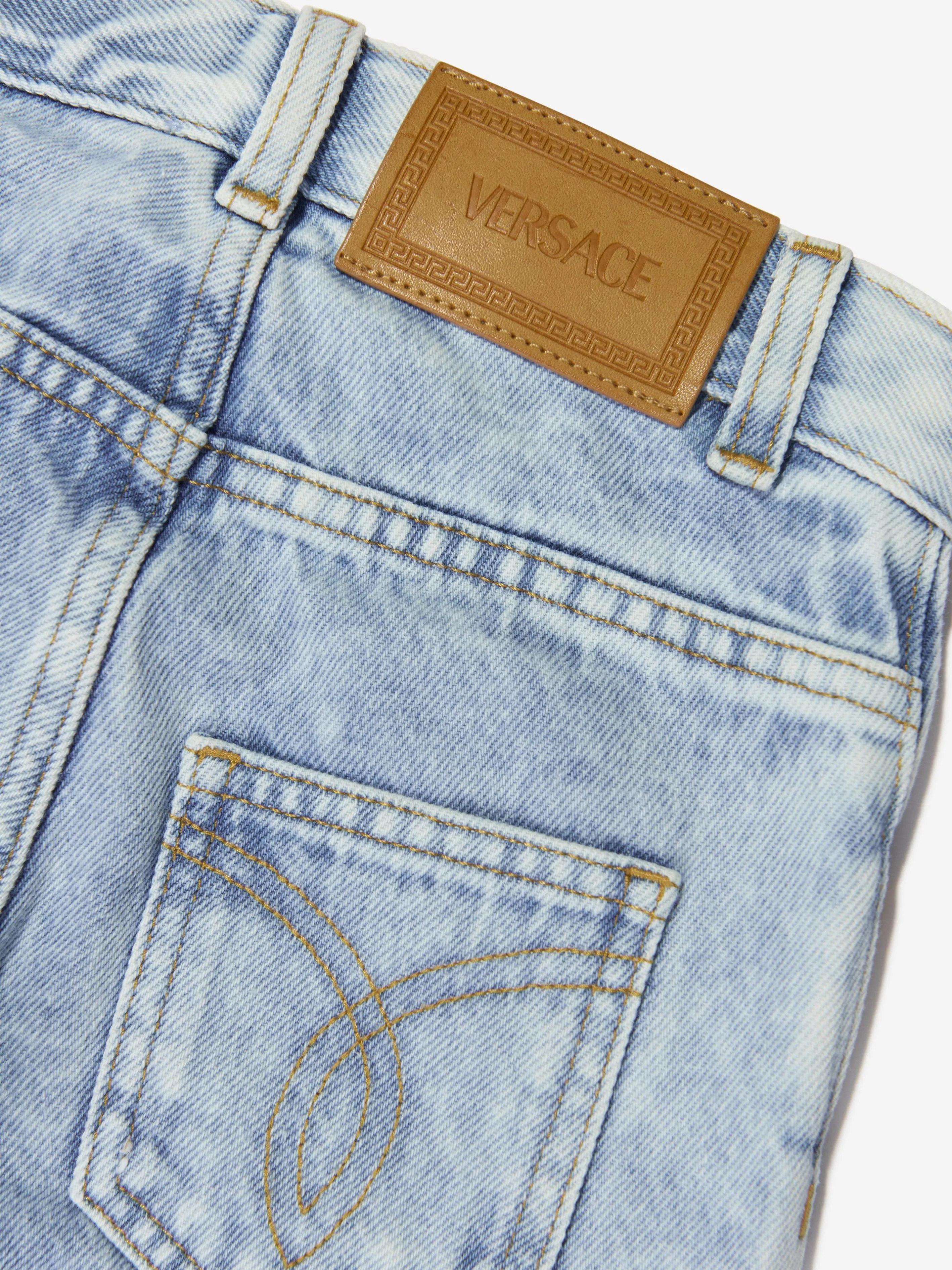 Versace Girls Slim Fit Jeans in Blue