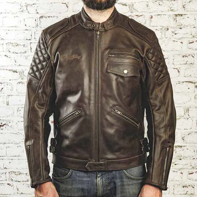 Veste moto cuir KINGPIN CE AA | Age of Glory