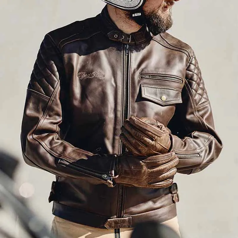 Veste moto cuir KINGPIN CE AA | Age of Glory