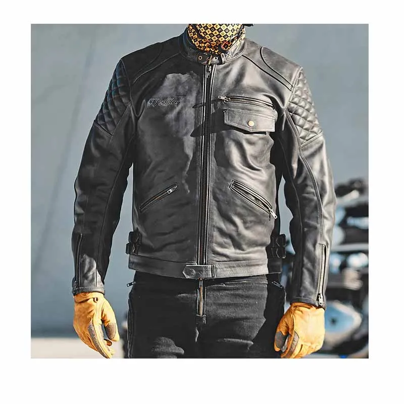 Veste moto cuir KINGPIN CE AA | Age of Glory