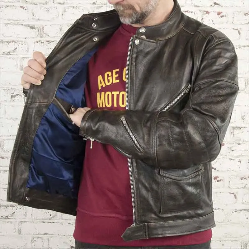 Veste moto cuir ROCKER CE AA | Age of Glory