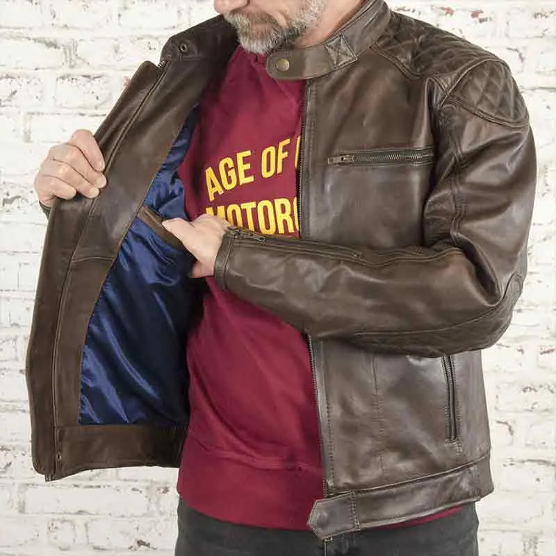 Veste moto cuir WAXED ROGUE CE AA | Age of Glory