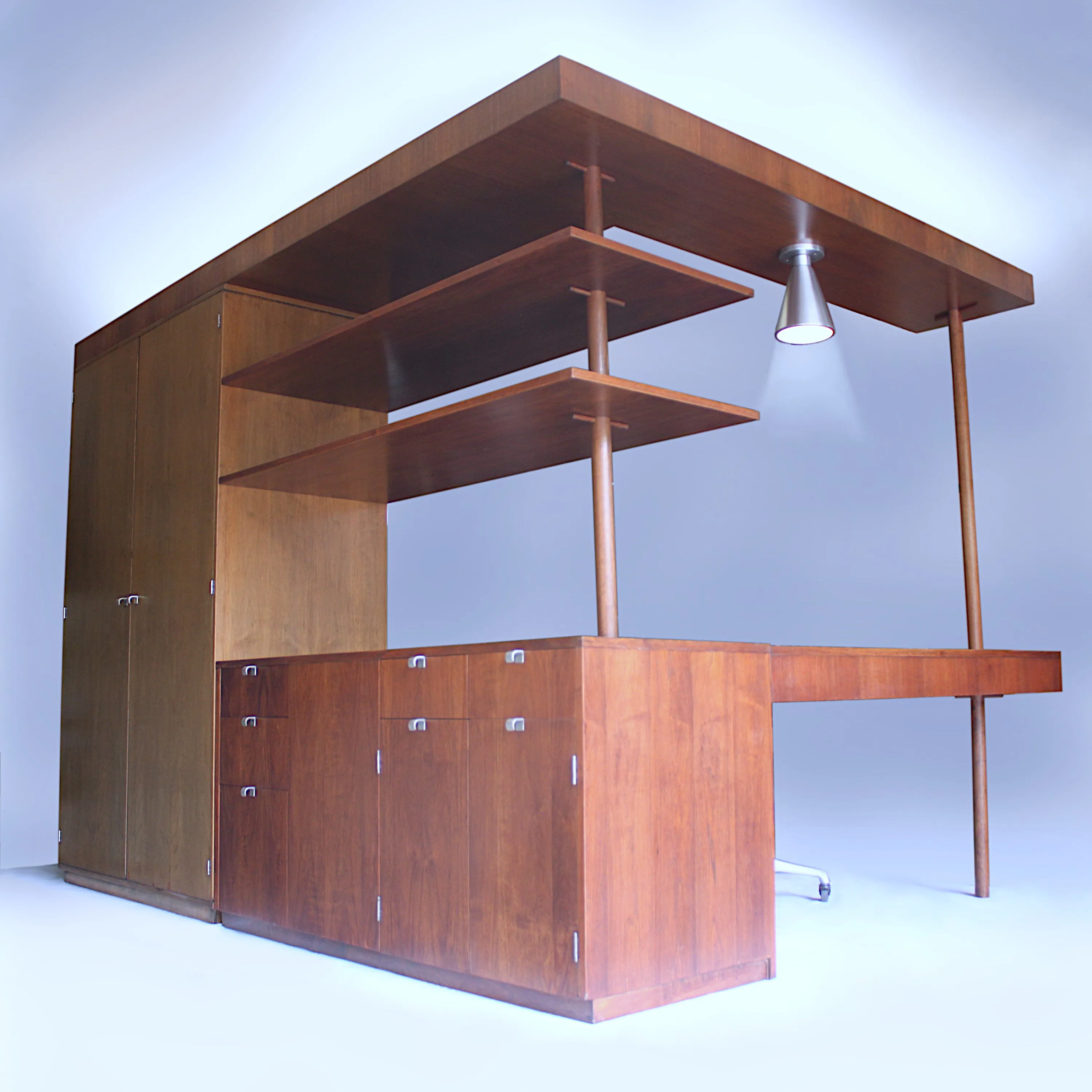 Vintage 1949 Mid-Century Modern Custom L-Shaped Office Desk by George Nelson