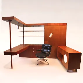 Vintage 1949 Mid-Century Modern Custom L-Shaped Office Desk by George Nelson