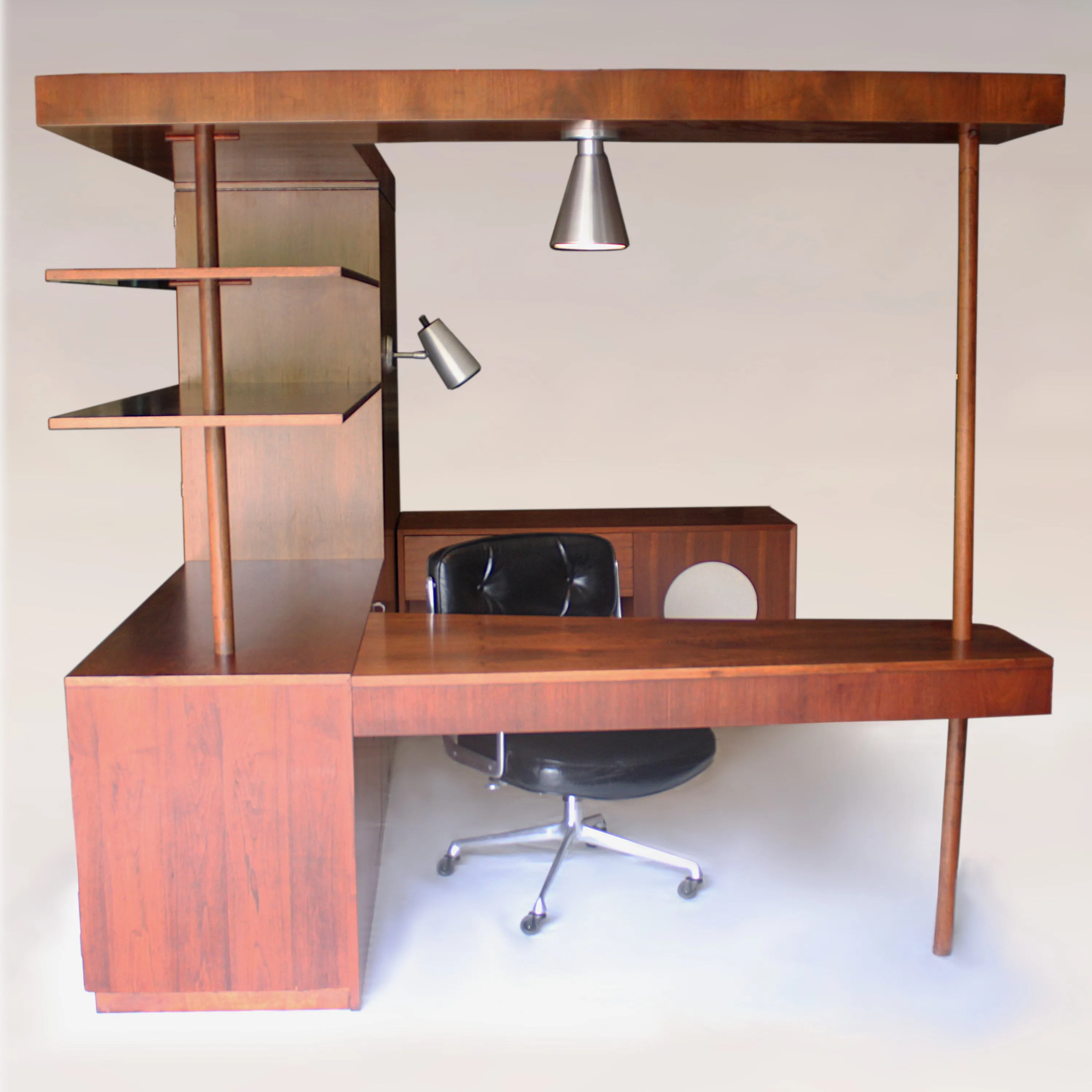 Vintage 1949 Mid-Century Modern Custom L-Shaped Office Desk by George Nelson