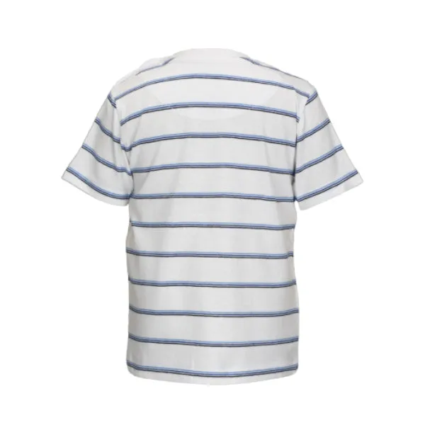 WHITE AND BLUE STRIPES SHORT SLEEVE T-SHIRT