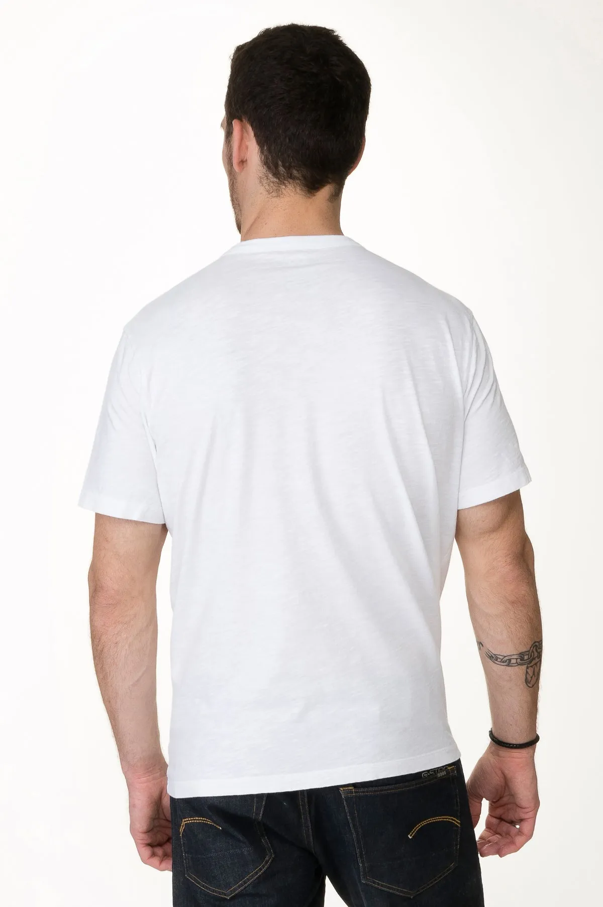 White  Men's Crew Tee