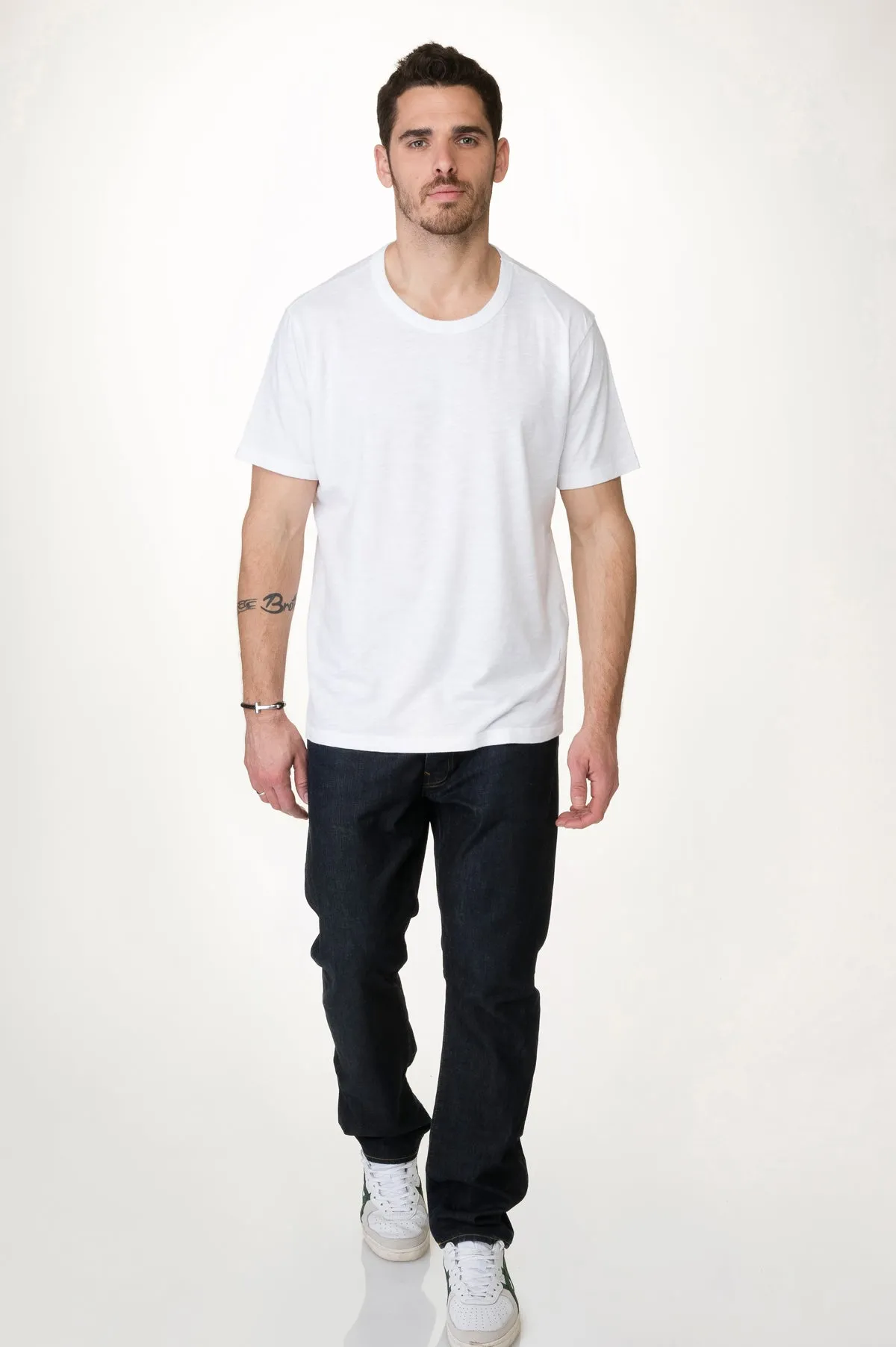 White  Men's Crew Tee