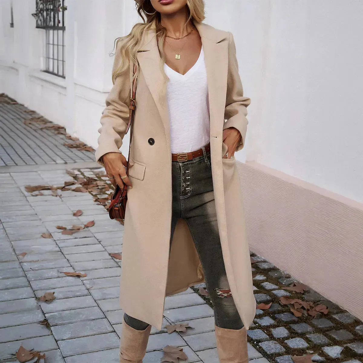 Winter Classy Lapel Trench Coat for women