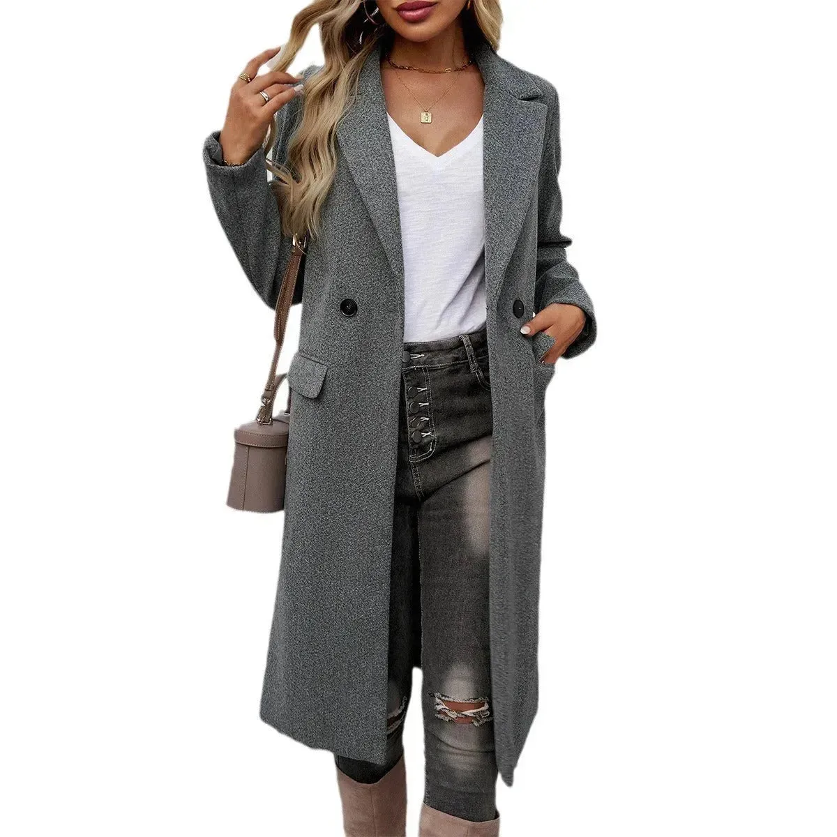 Winter Classy Lapel Trench Coat for women