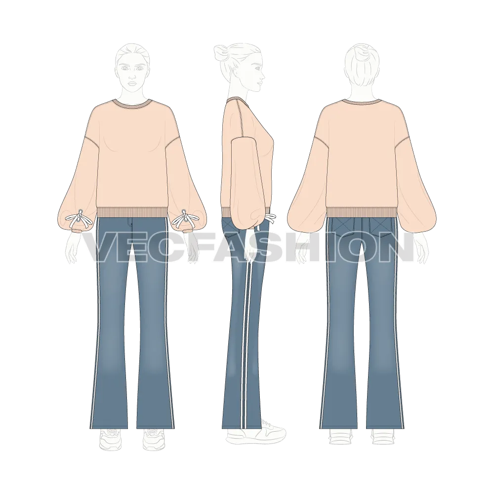 Women Baggy Pullover Sweater Vector Set