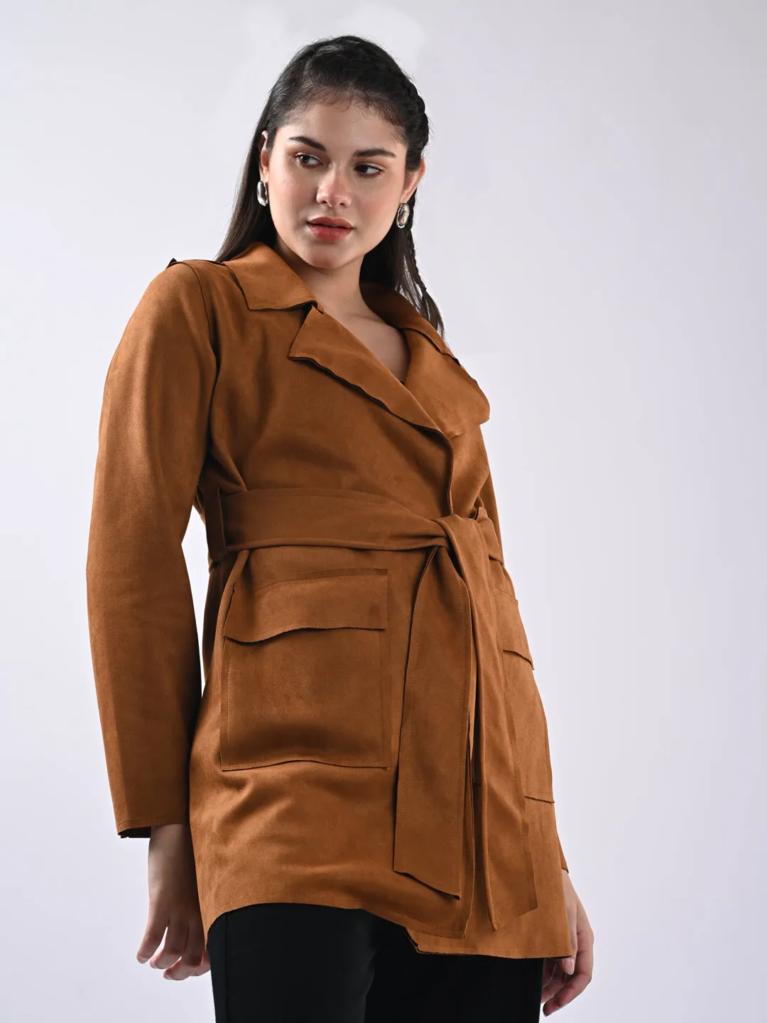 Women Trench Coat Tan Jacket