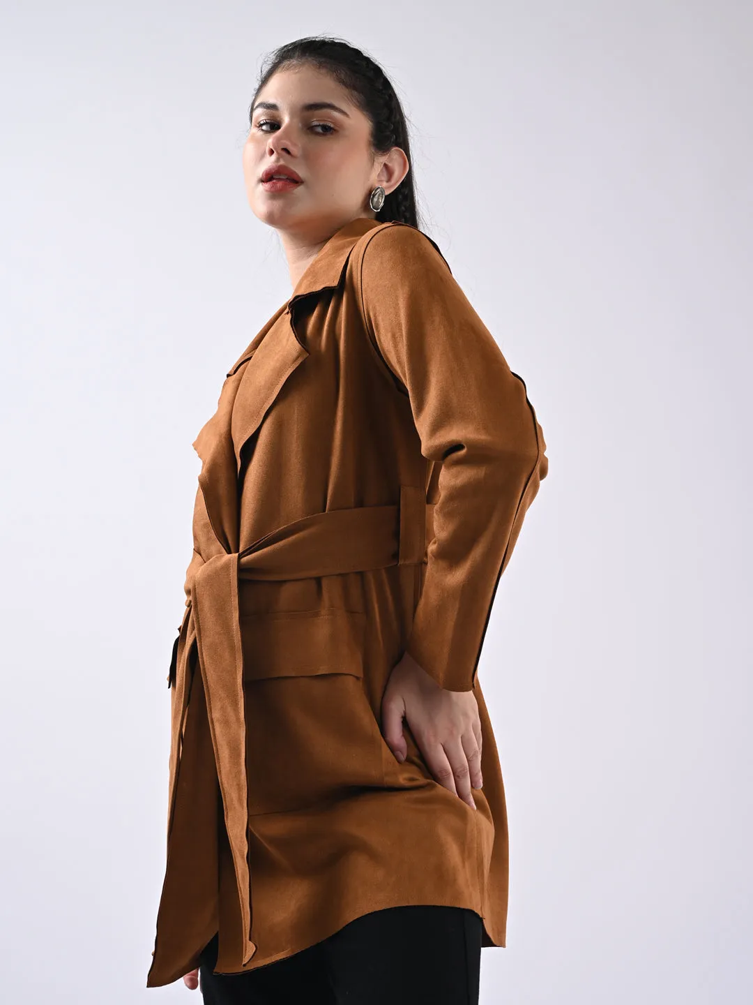 Women Trench Coat Tan Jacket