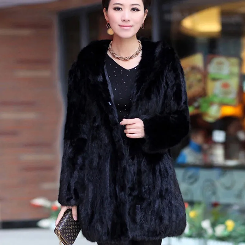 Women's Natural Mink Fur Coat Women Full Sleeve Winter Jacket Women 14187