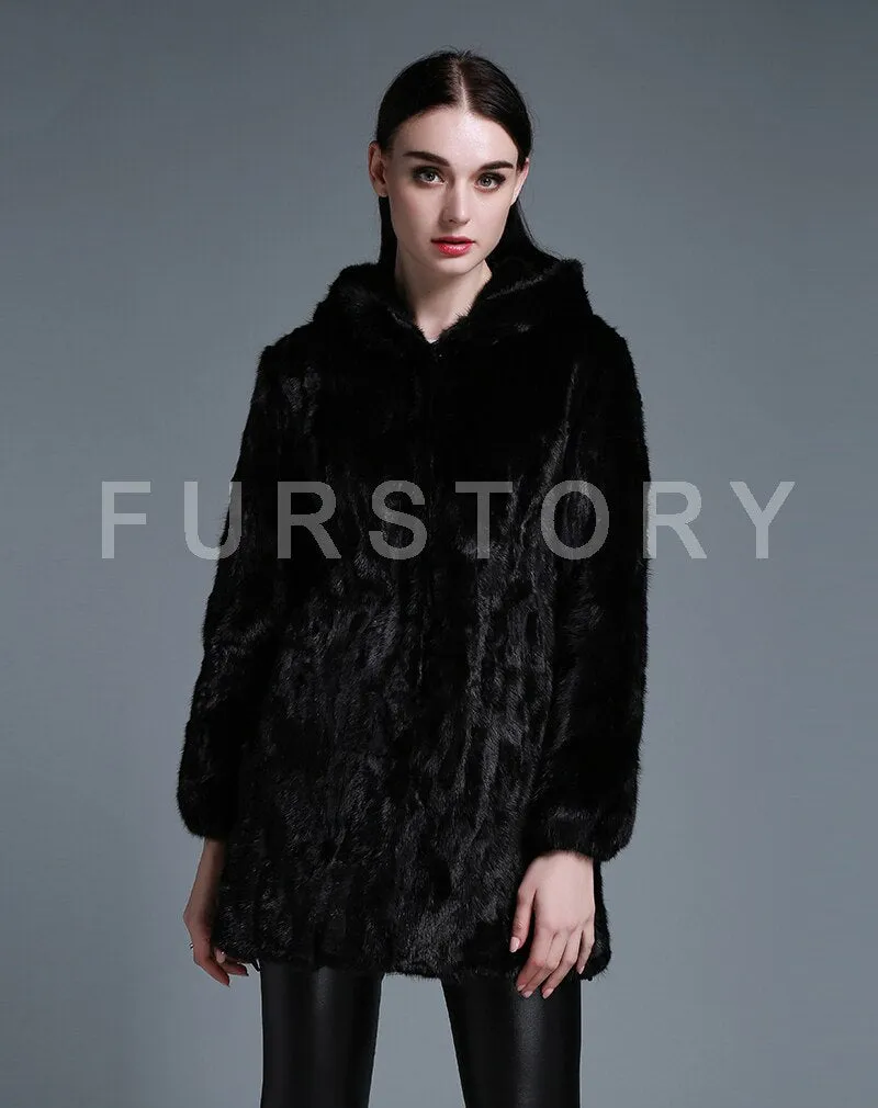 Women's Natural Mink Fur Coat Women Full Sleeve Winter Jacket Women 14187