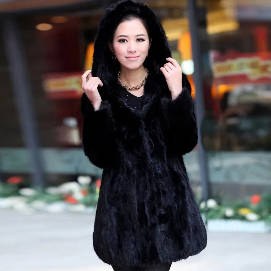 Women's Natural Mink Fur Coat Women Full Sleeve Winter Jacket Women 14187