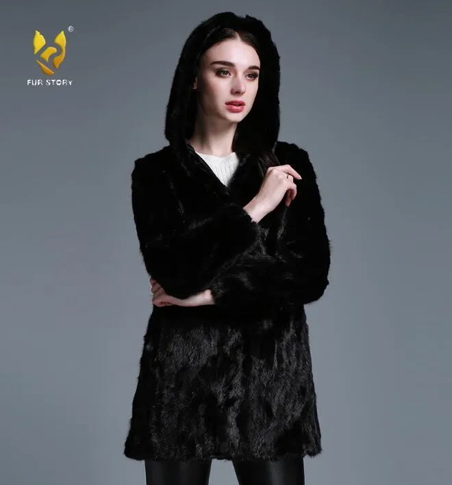 Women's Natural Mink Fur Coat Women Full Sleeve Winter Jacket Women 14187