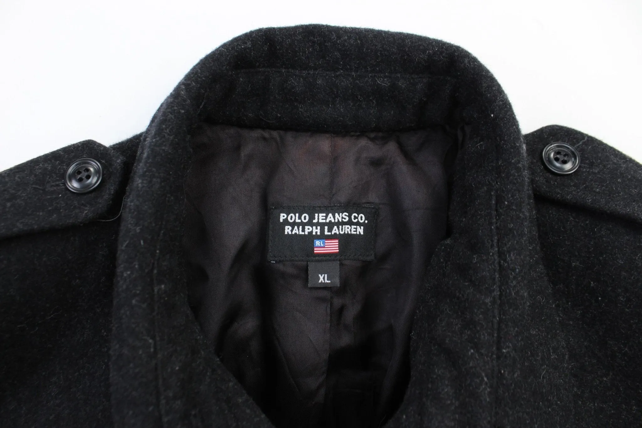 Women's Polo Jeans Co. Ralph Lauren Black Trench Coat